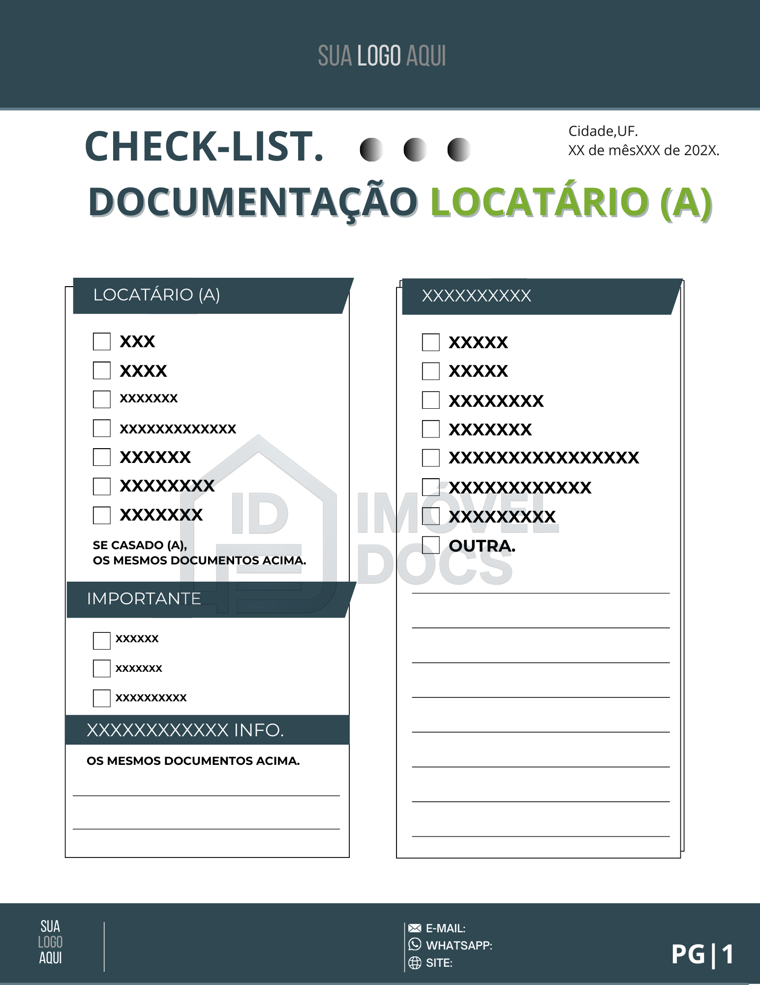 Check-List Locatário
